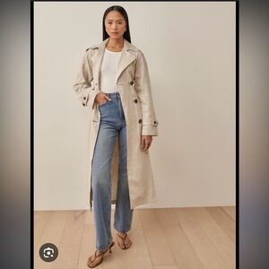 *Rare* Reformation Beige Oatmeal Linen Trench XS